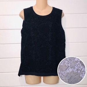 {Loft} Navy lace tank top